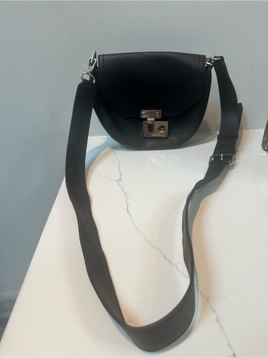 Rebecca Minkoff Handbags - Rebecca Minkoff Black Leather Crossbody Bag with Silver Hardware